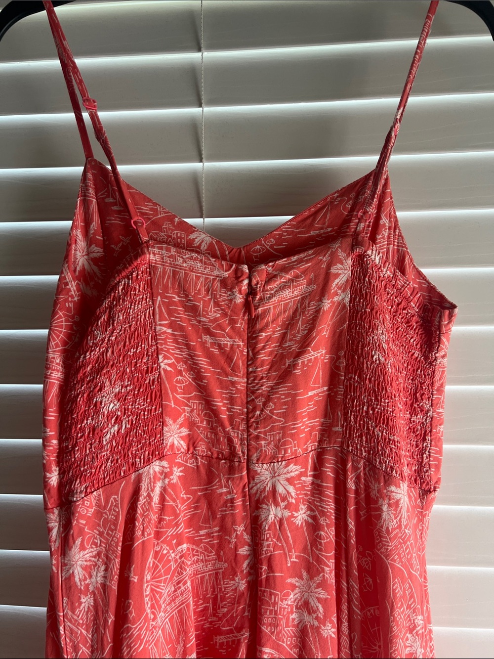 Old Navy Coral Pink Printed Midi Sundress Size S - Picture 4 of 6